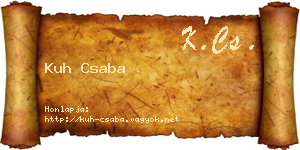 Kuh Csaba névjegykártya